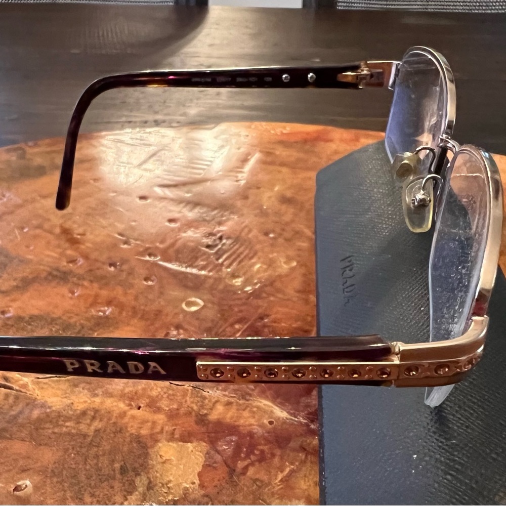 Prada Silver Rectangular Glasses - image 4